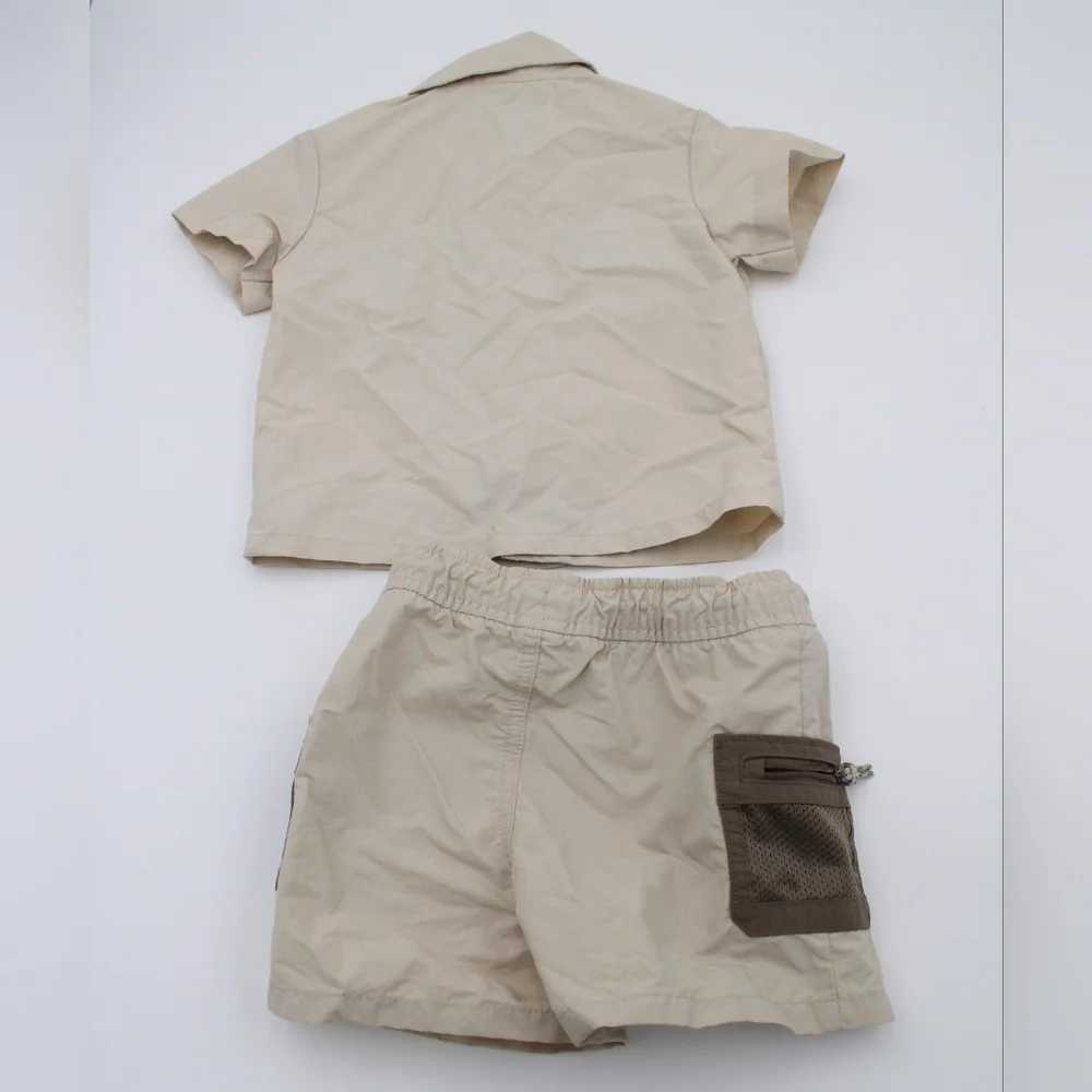 Old Navy Boys Utility Shirt & Shorts Set Khaki (Mixed Sizes)